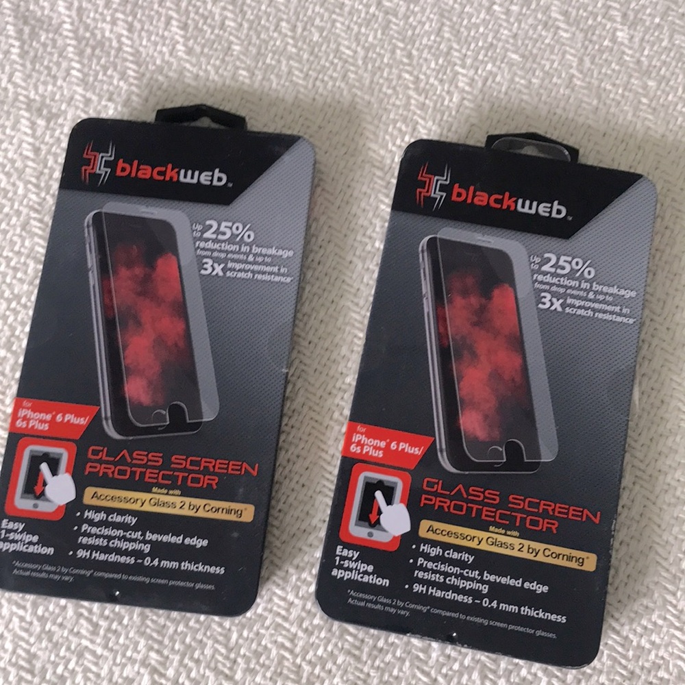 Black web iPhone 6 Plus/6s Plus screen protectors